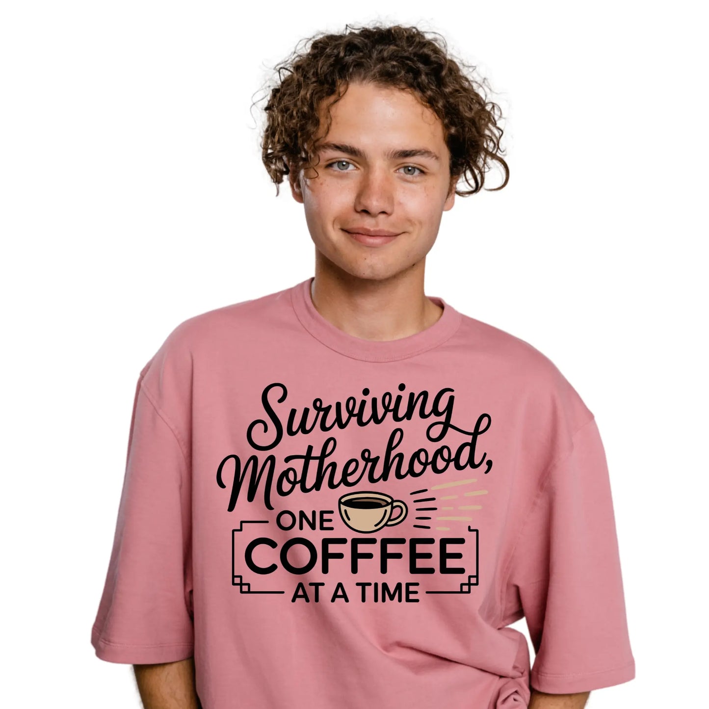 Surviving Motherhood One Coffee at a Time T-Shirt | Funny Mom Shirt Coffee Lover Gift by Ortrends
