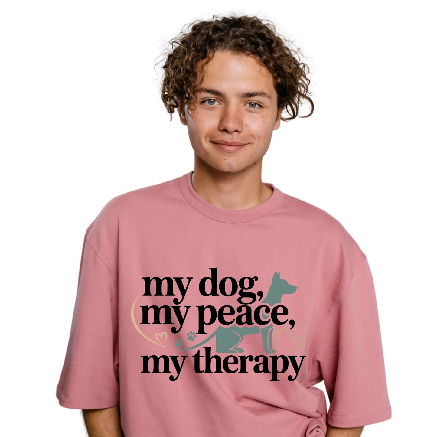 My Dog My Peace My Therapy T-Shirt | Dog Mom Shirt | Cute Pet Lover Gift Tee by Ortrends