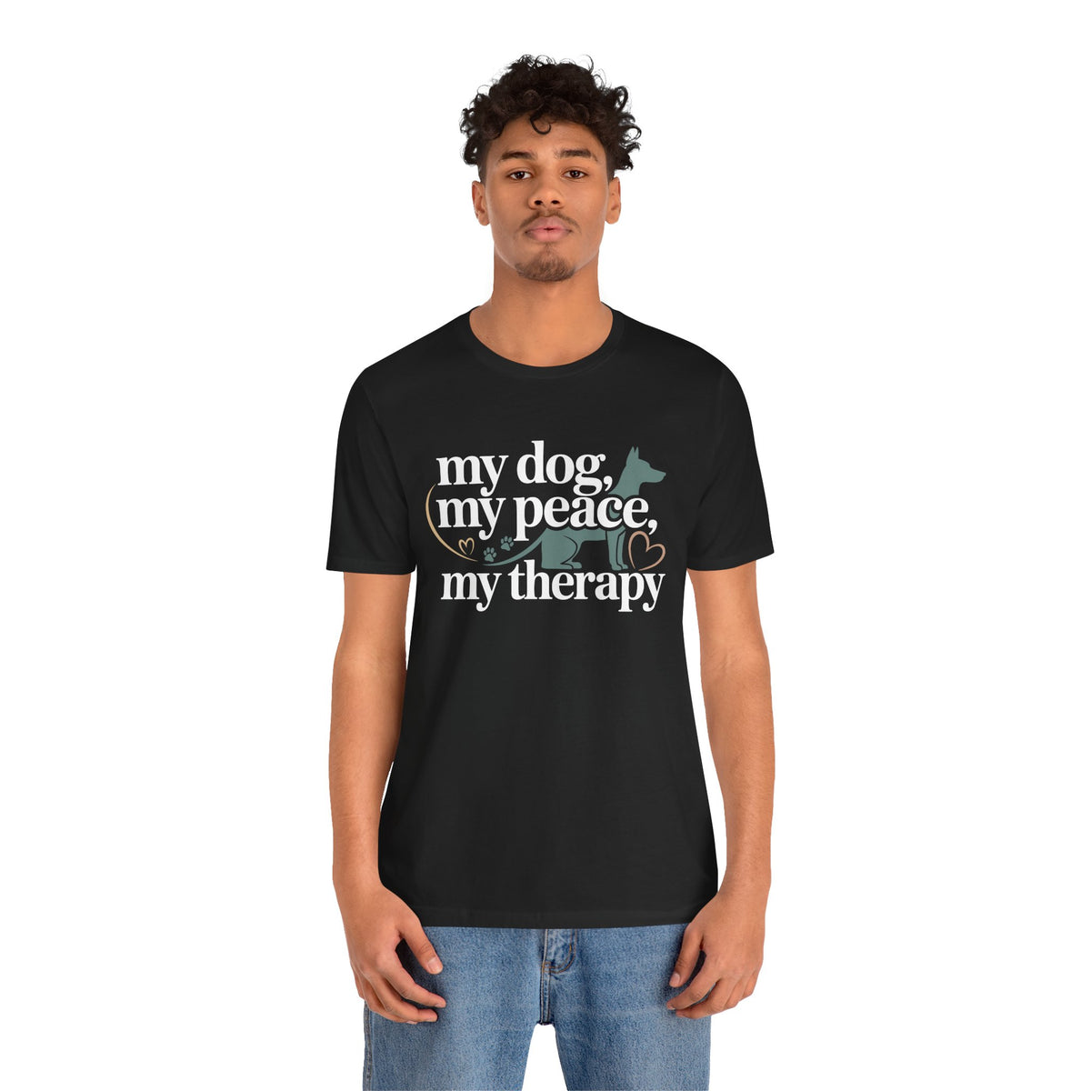 My Dog My Peace My Therapy Unisex T-Shirt | Dog Mom Shirt | Cute Pet Lover