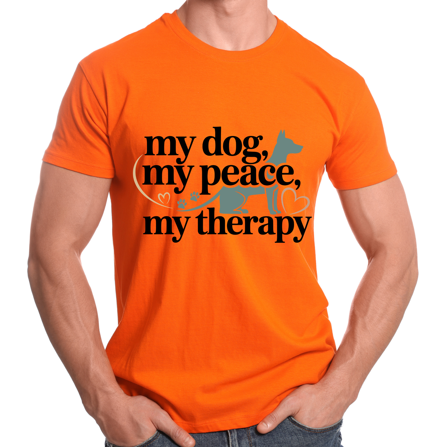 My Dog My Peace My Therapy T-Shirt Cute Dog Mom Shirt Pet Lover Gift