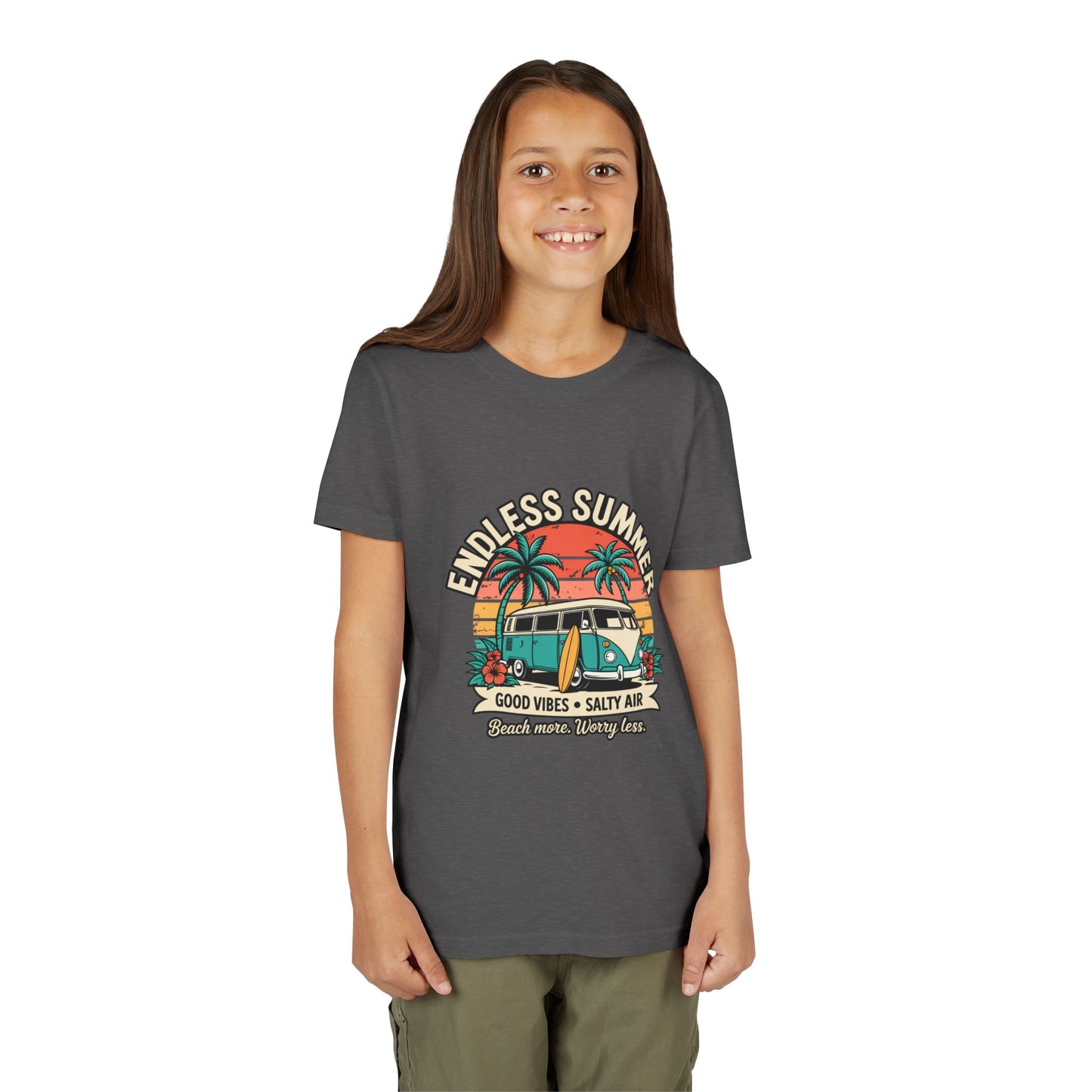 Youth Tee - "Endless Summer" Retro Van Beach Unisex T-Shirt by Printify