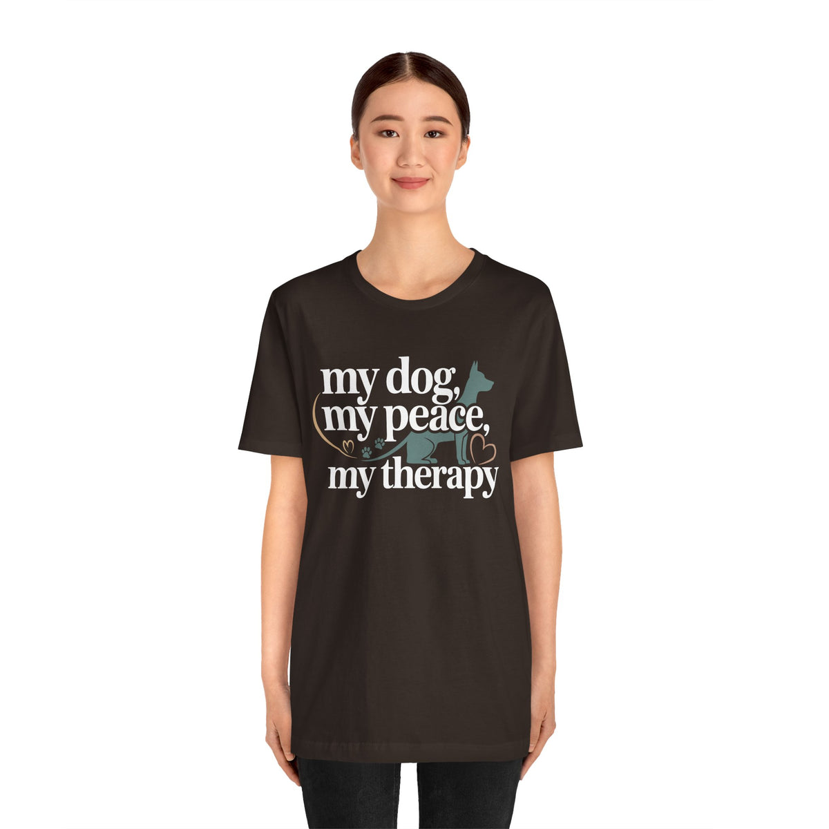 My Dog My Peace My Therapy Unisex T-Shirt | Dog Mom Shirt | Cute Pet Lover