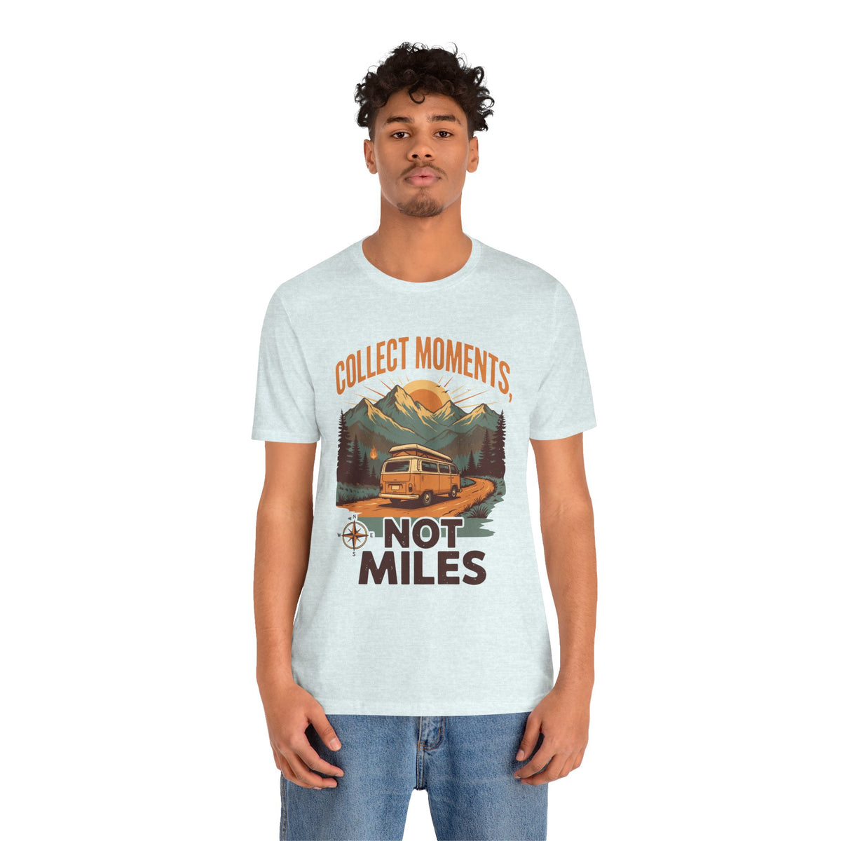 Collect Moments Not Miles Unisex T-Shirt — Vintage Camper Adventure Tee by Printify