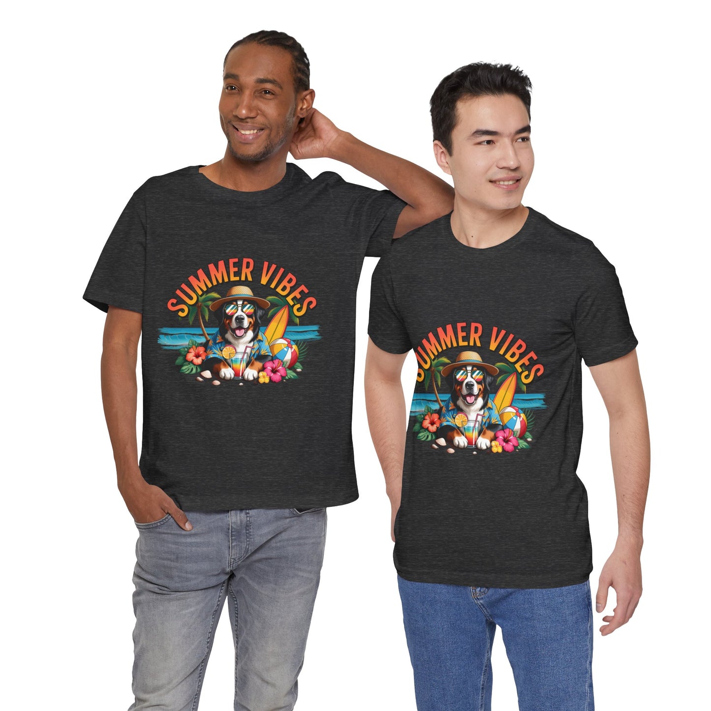 Summer Vibes Dog Tee - Cute Beach Puppy Graphic Unisex T-Shirt by Printify