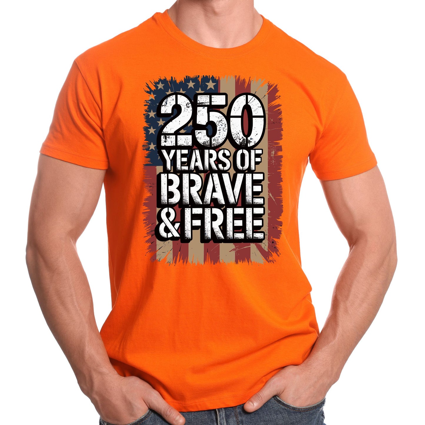 250 Years of Brave & Free T-Shirt | Patriotic USA Shirt | 4th of July Independence Day Tee