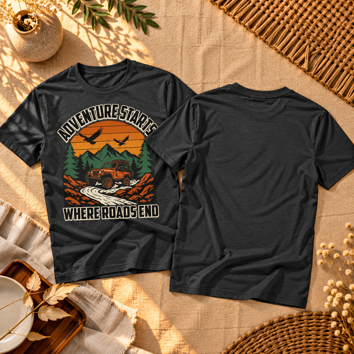 La aventura comienza donde terminan los caminos Camiseta Off-Road | Ortrends