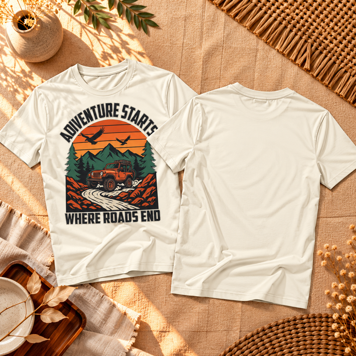 La aventura comienza donde terminan los caminos Camiseta Off-Road | Ortrends