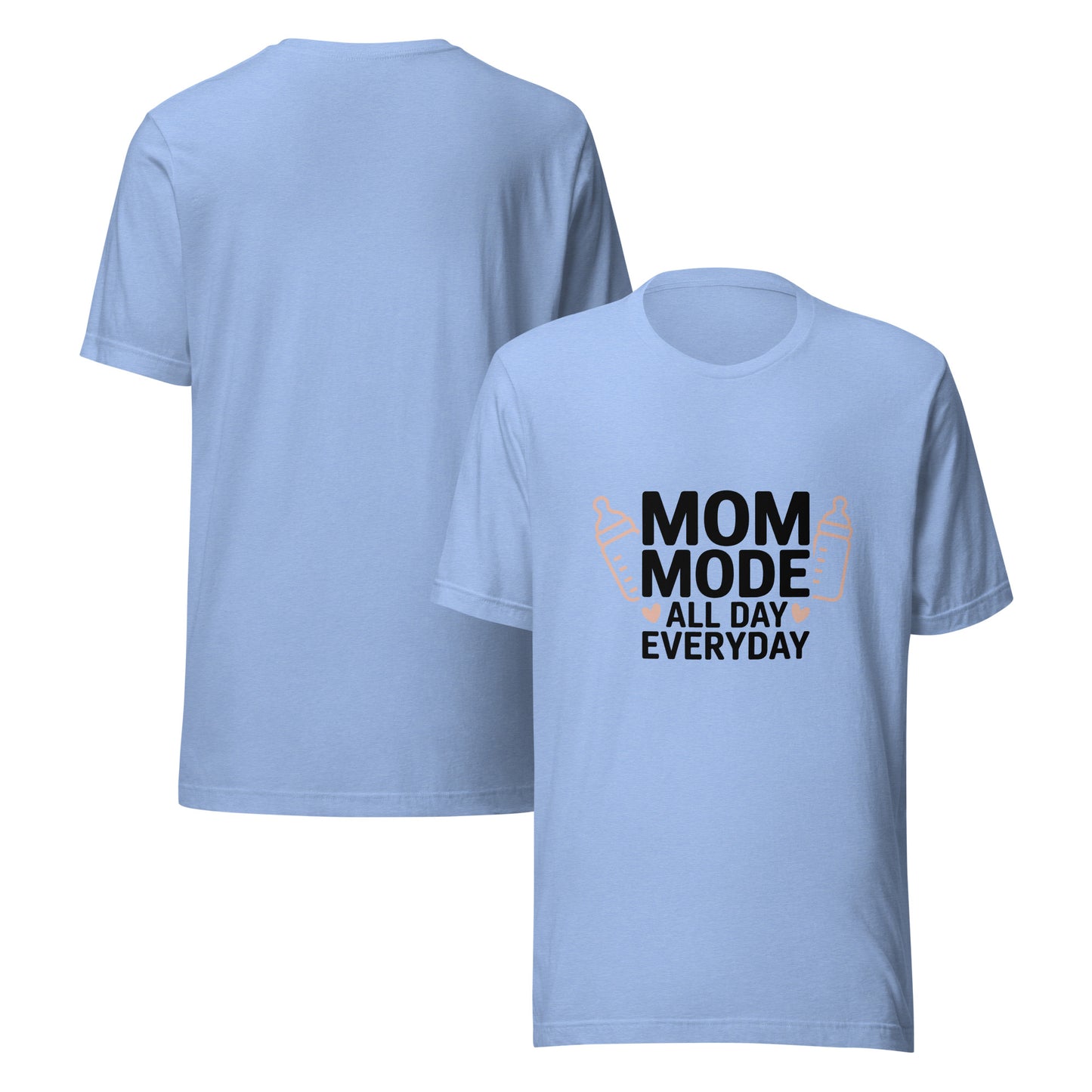 Unisex graphic tee reading Mom Mode All Day Everyday, funny cotton shirt for moms