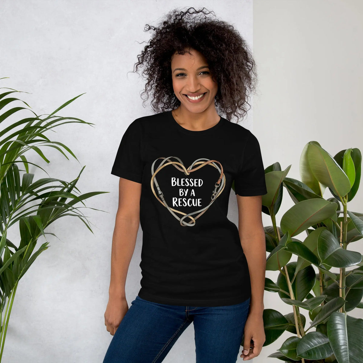Blessed By a Rescue Pet Lover Graphic Tee by Ortrends