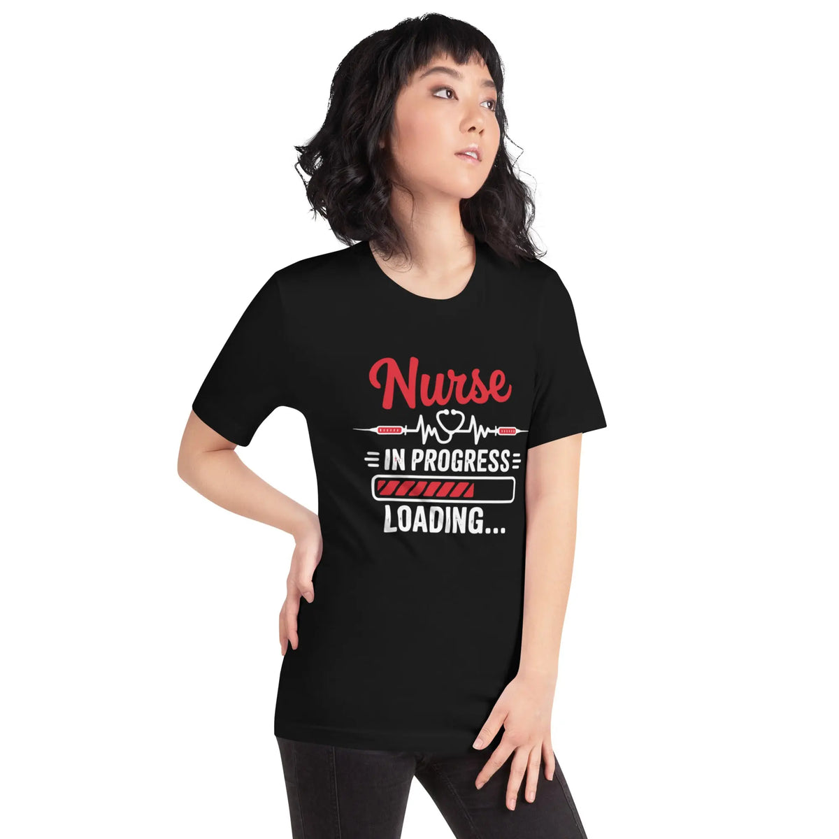 Nurse In Progress Unisex T-Shirt | Bella Canvas DTG Nursing Tee by Ortrends