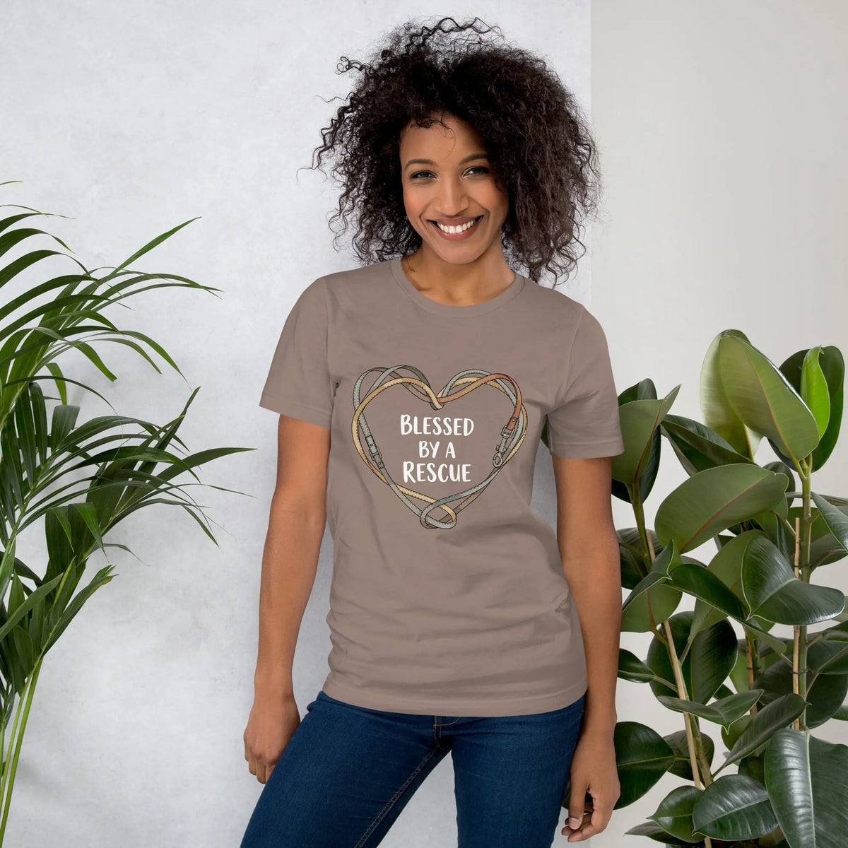 Blessed By a Rescue Pet Lover Graphic Tee by Ortrends