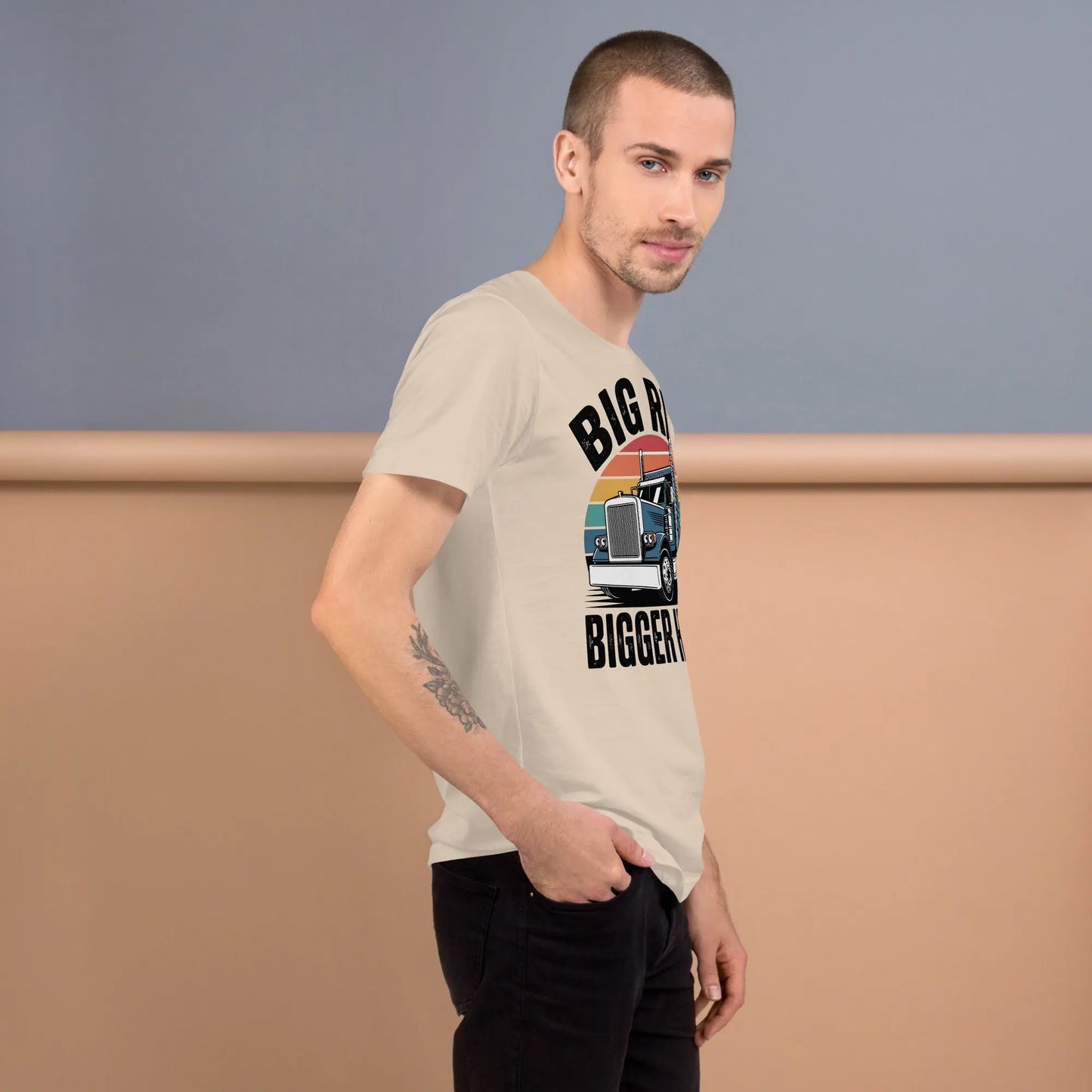 Big Rig Bigger Heart Unisex T-Shirt | Bella Canvas DTG Trucker Tee by Ortrends