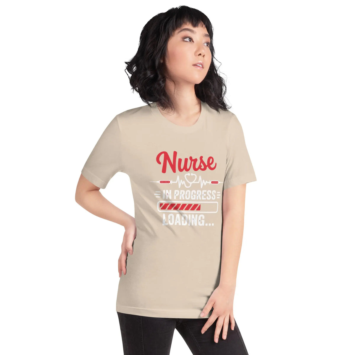 Nurse In Progress Unisex T-Shirt | Bella Canvas DTG Nursing Tee by Ortrends
