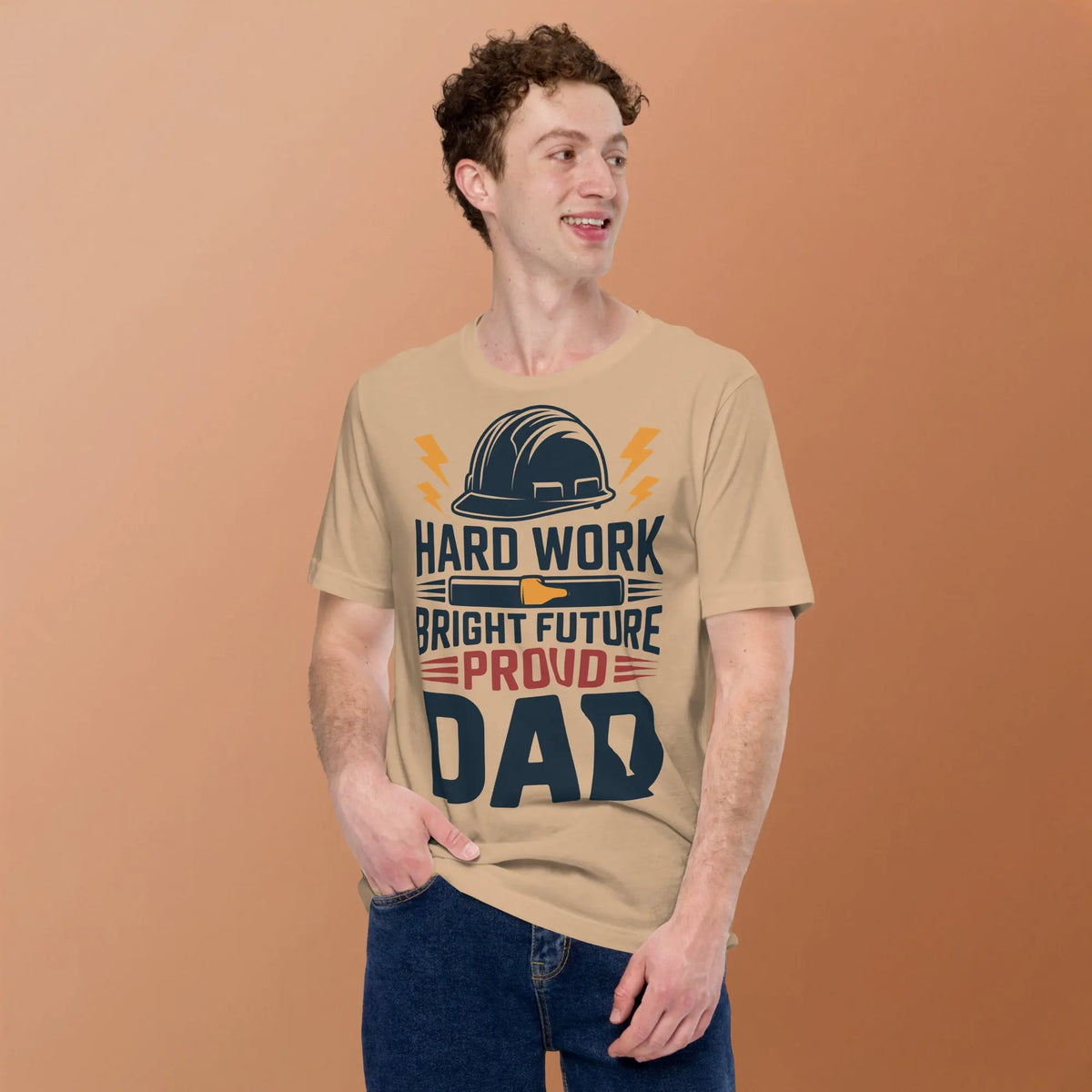 Hard Work Proud Dad Unisex T-Shirt | Bella Canvas DTG Worker Tee by Ortrends