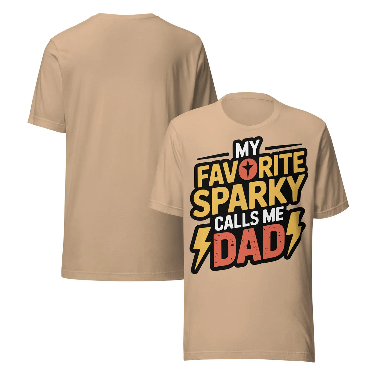 Favorite Sparky Dad Unisex T-Shirt | Bella Canvas DTG Electrician Tee by Ortrends