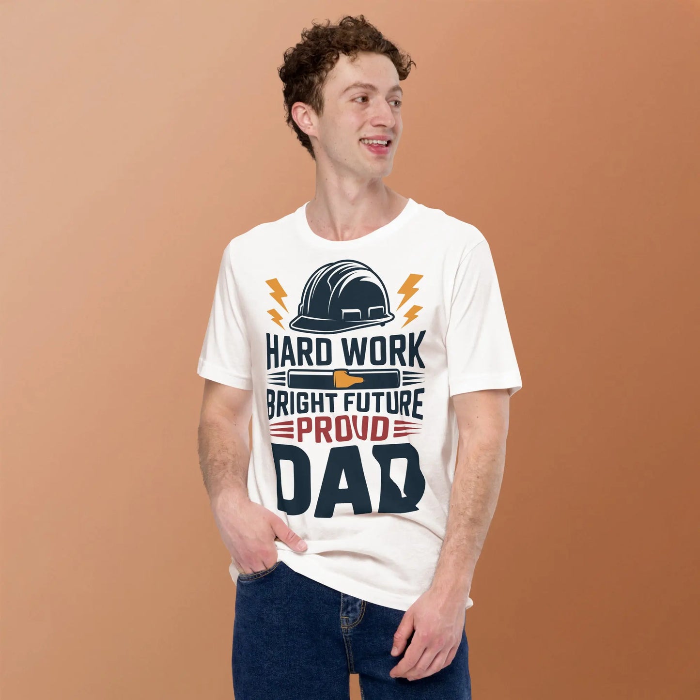 Hard Work Proud Dad Unisex T-Shirt | Bella Canvas DTG Worker Tee by Ortrends