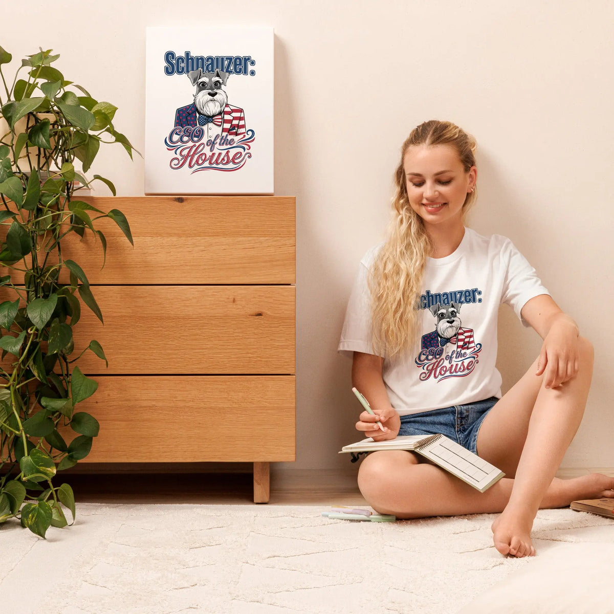 Schnauzer CEO of the House Graphic Tee by Ortrends