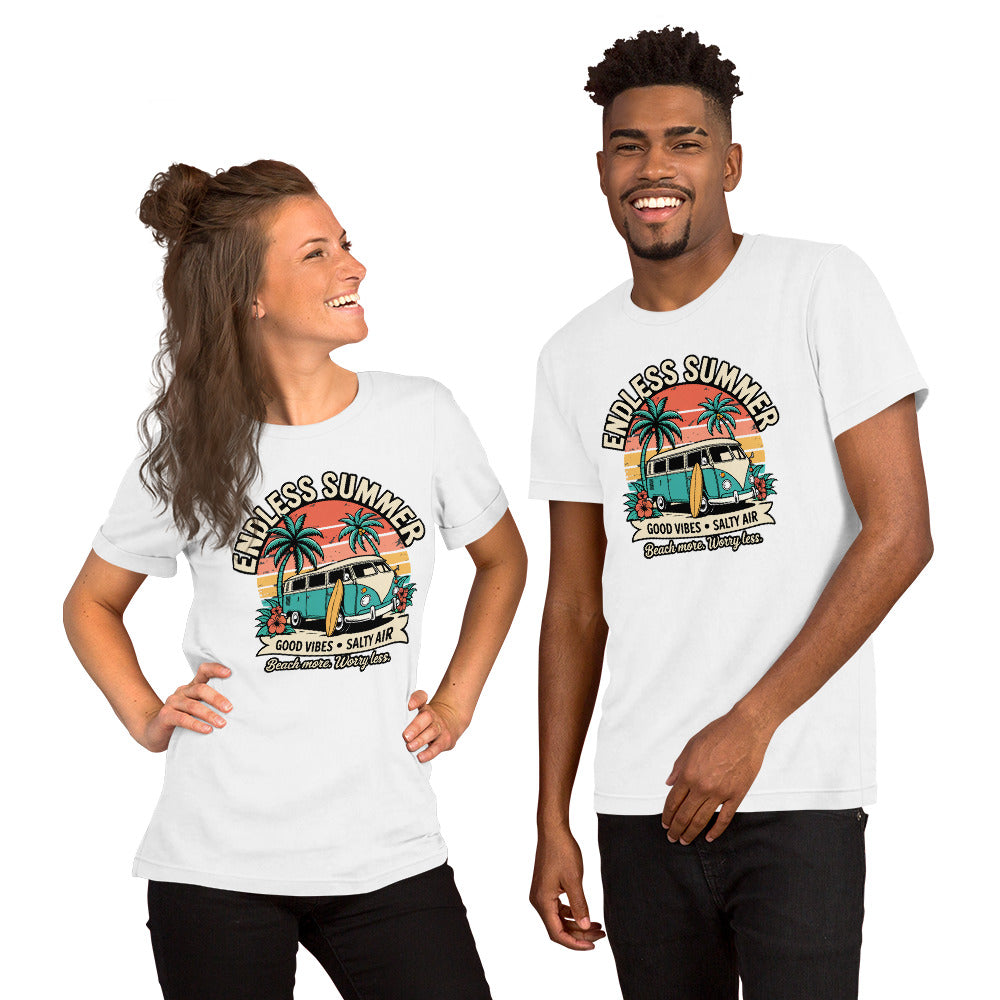 Endless Summer Unisex T-Shirt | Bella Canvas DTG Beach Van Tee by Ortrends