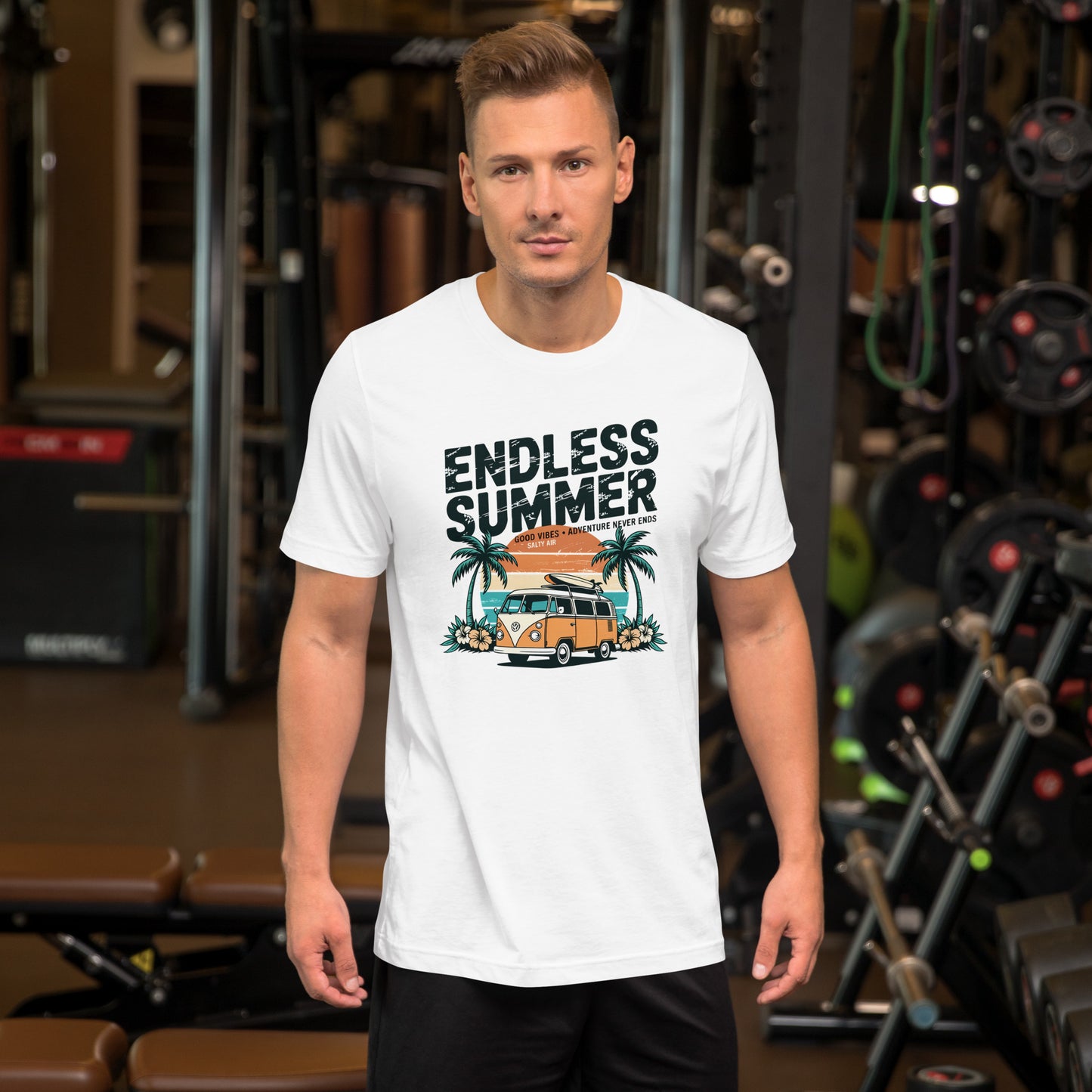 Endless Summer Unisex T-Shirt | Retro Surf Camper Vacation Graphic Shirt by Ortrends