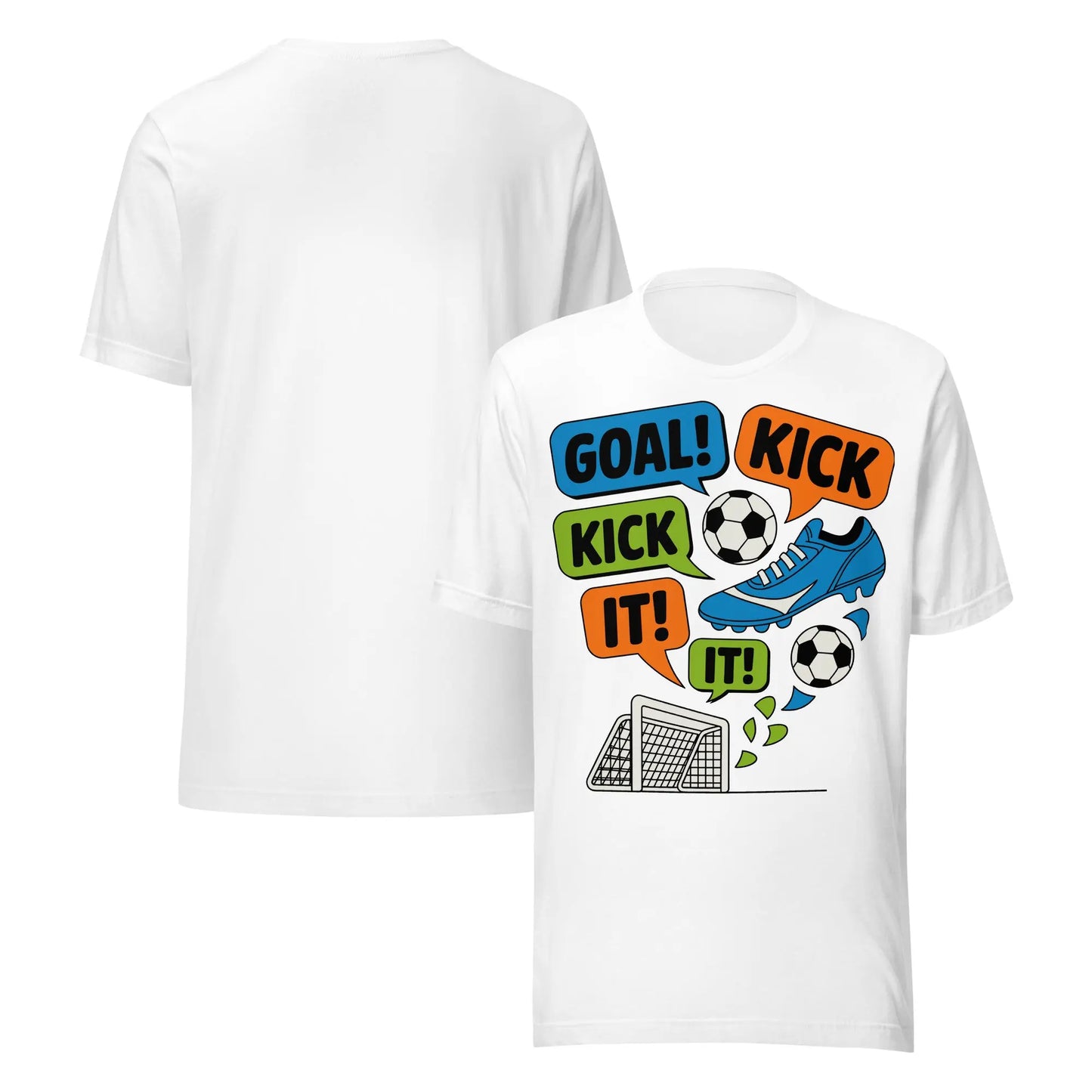 Goal Kick It Unisex T-Shirt | Bella Canvas DTG Soccer Graphic Tee by Ortrends