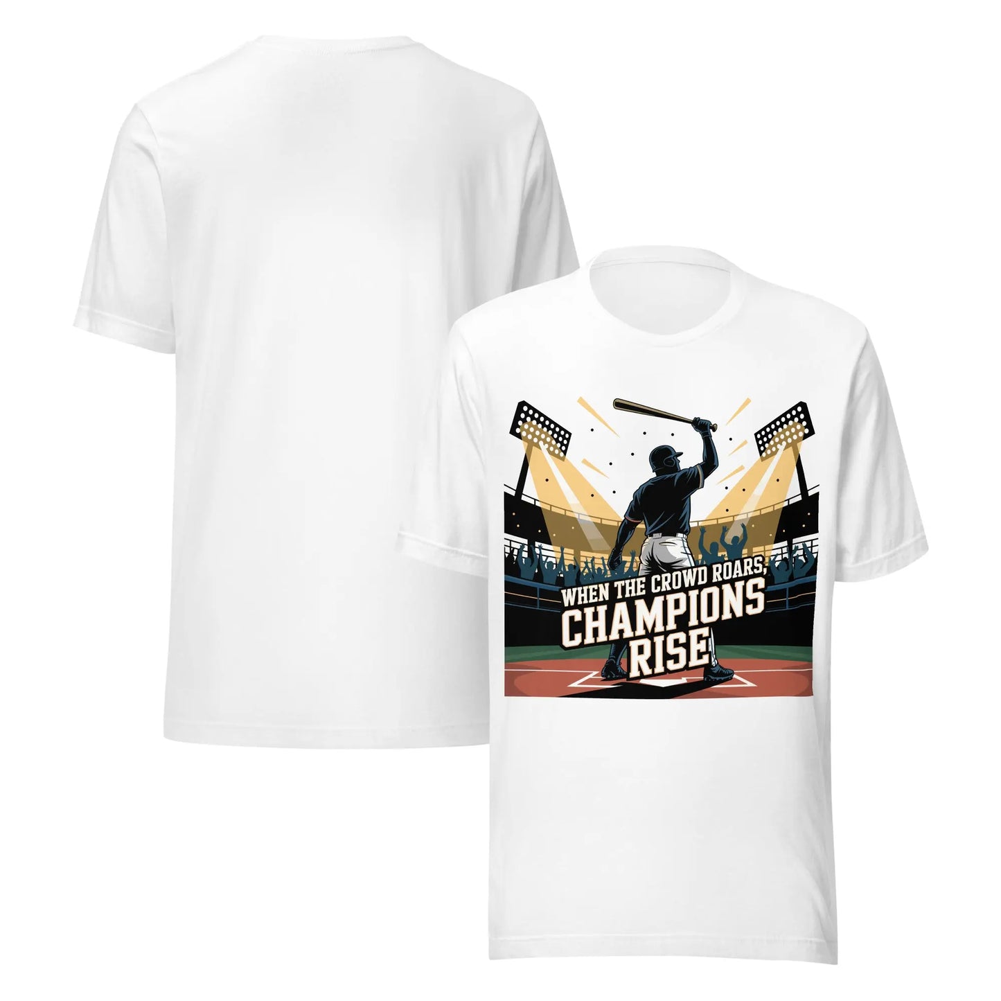 Champions Rise Unisex T-Shirt | Bella Canvas DTG Baseball Graphic Tee by Ortrends