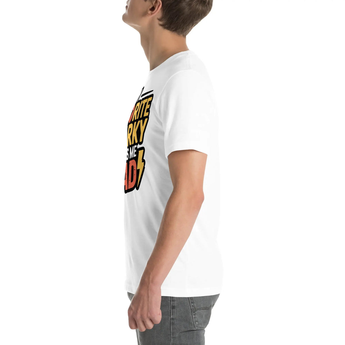 Favorite Sparky Dad Unisex T-Shirt | Bella Canvas DTG Electrician Tee by Ortrends