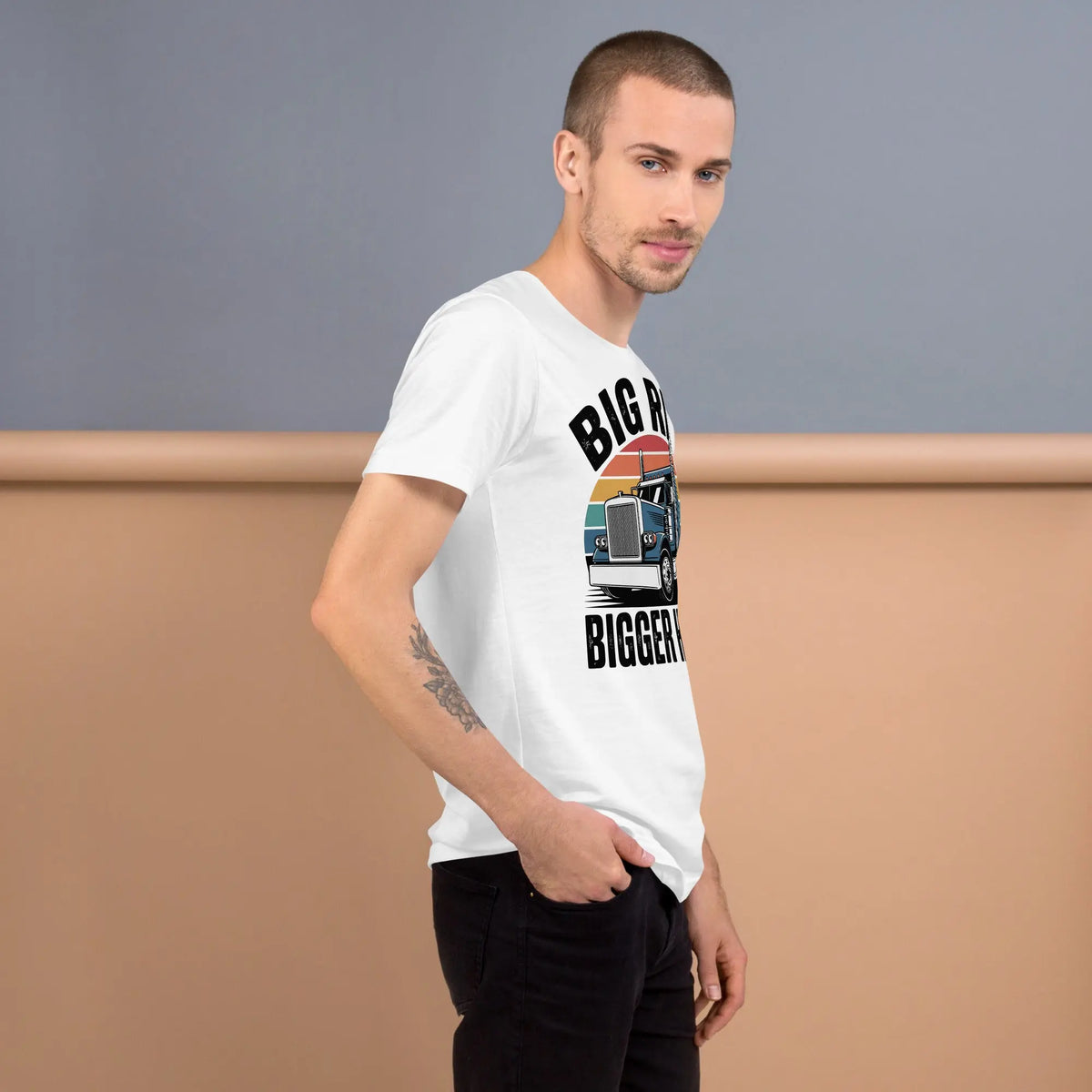 Big Rig Bigger Heart Unisex T-Shirt | Bella Canvas DTG Trucker Tee by Ortrends