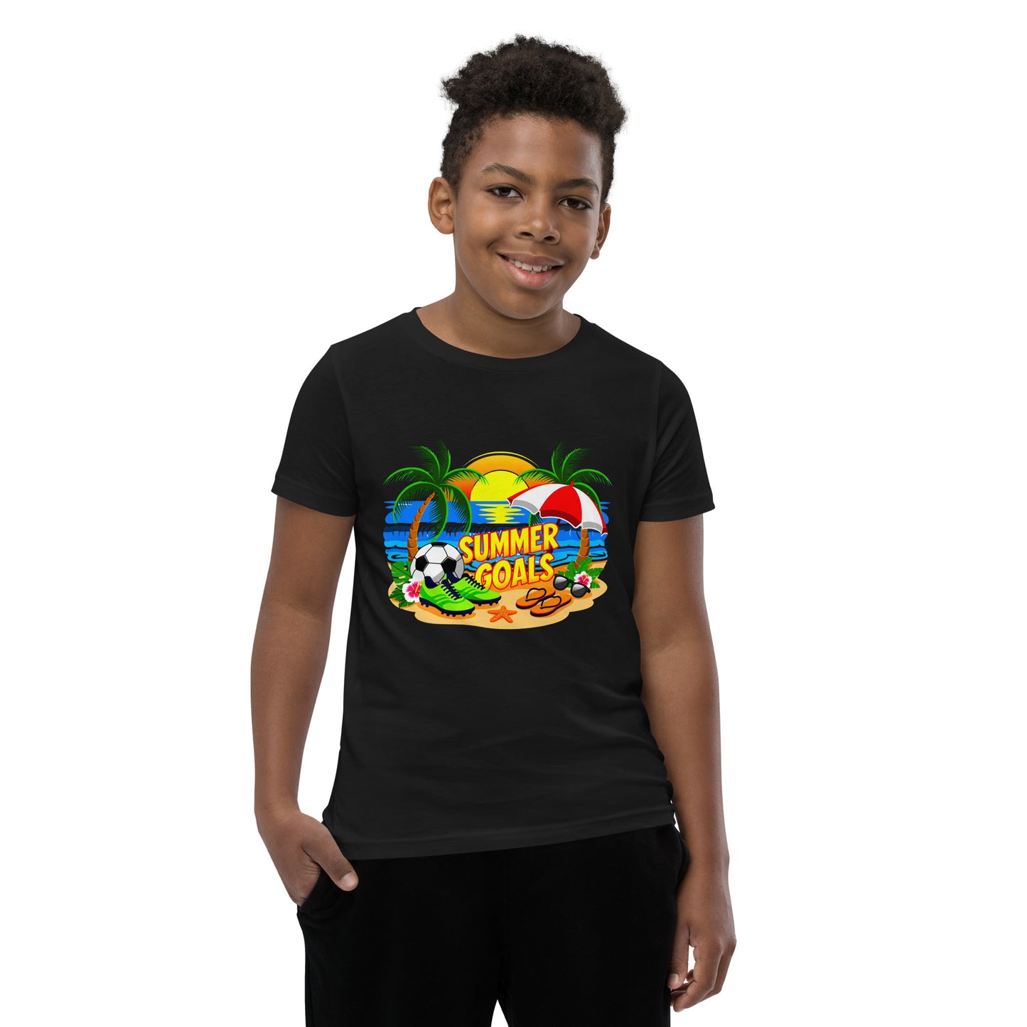 Summer Goals Kids Soccer T-Shirt | Boys & Girls Summer Sports Shirt by Ortrends