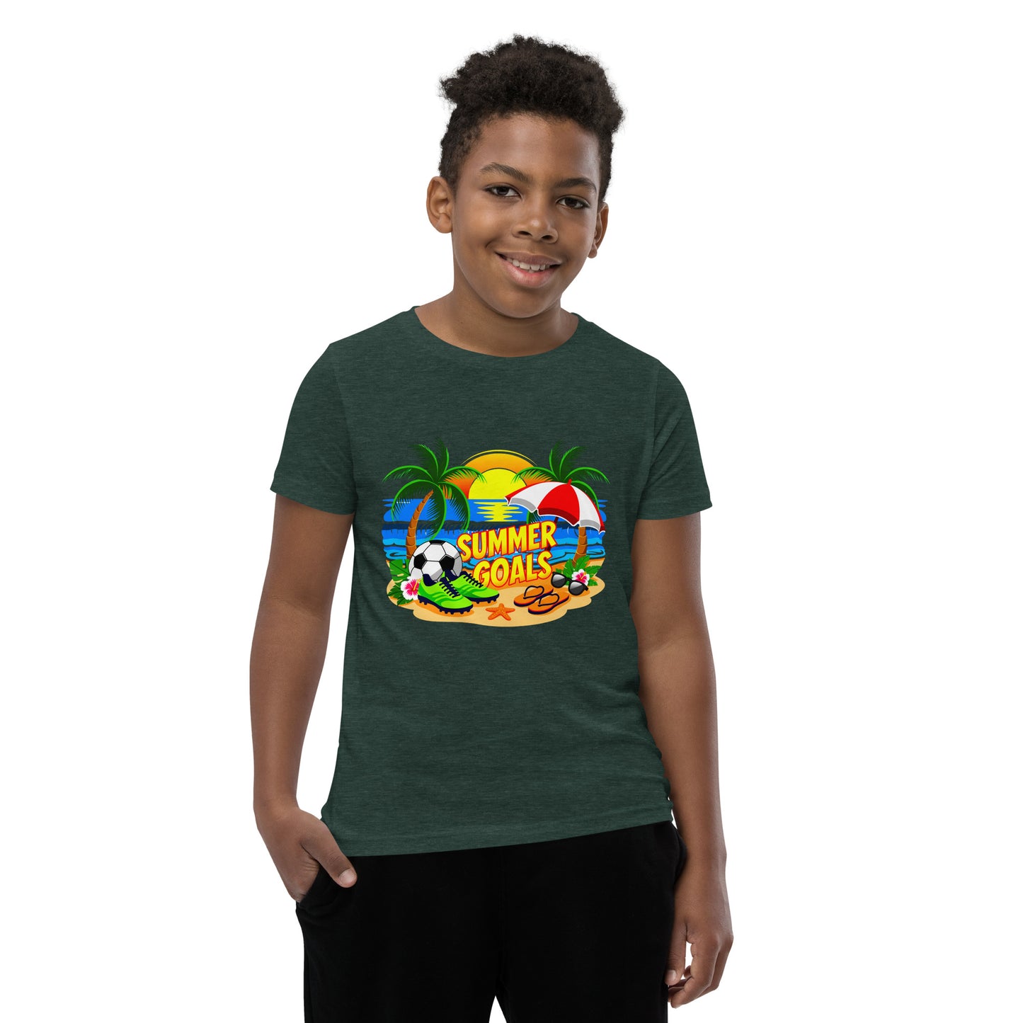 Summer Goals Kids Soccer T-Shirt | Boys & Girls Summer Sports Shirt by Ortrends