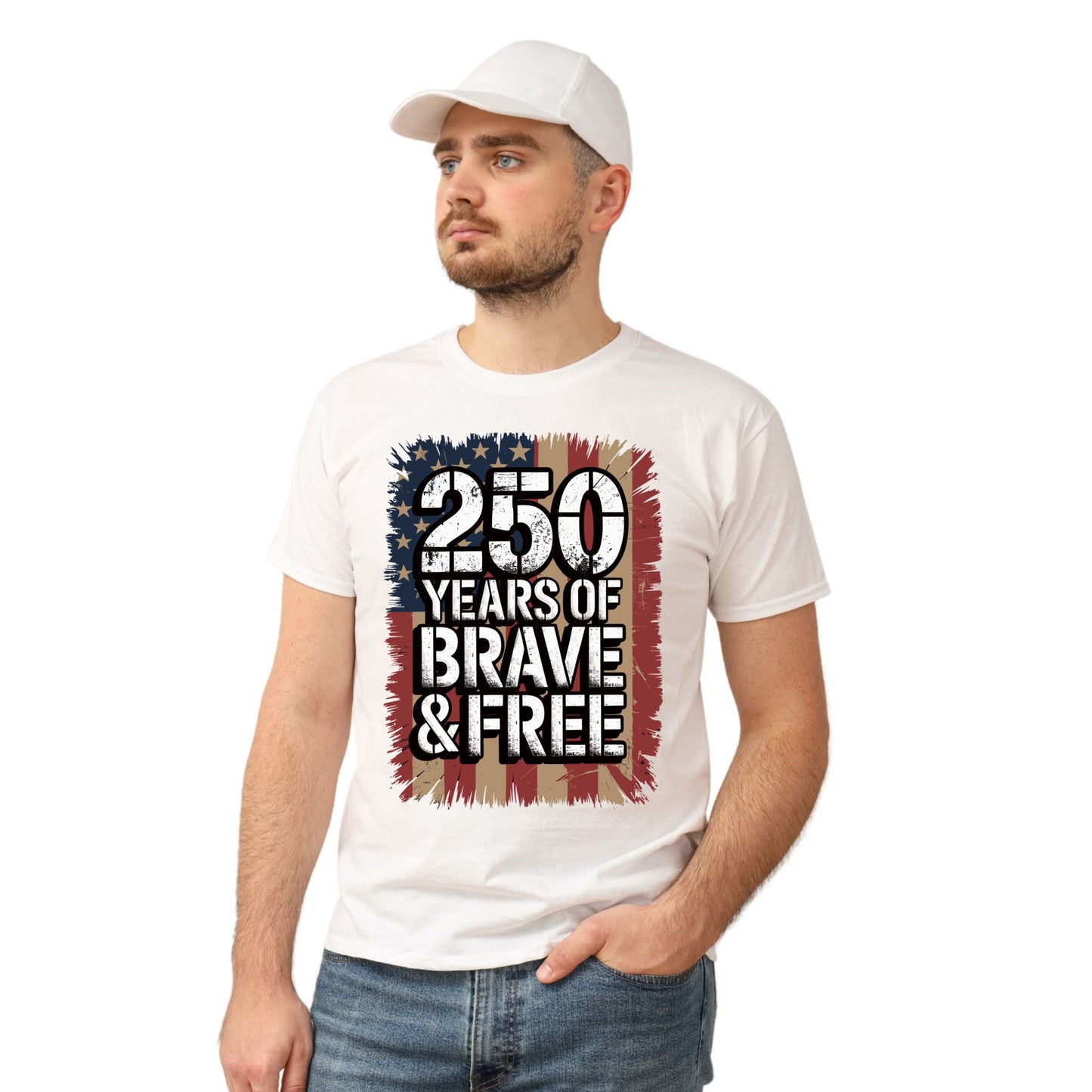 250 Years of Brave & Free T-Shirt | Patriotic USA Shirt | 4th of July Independence Day Tee