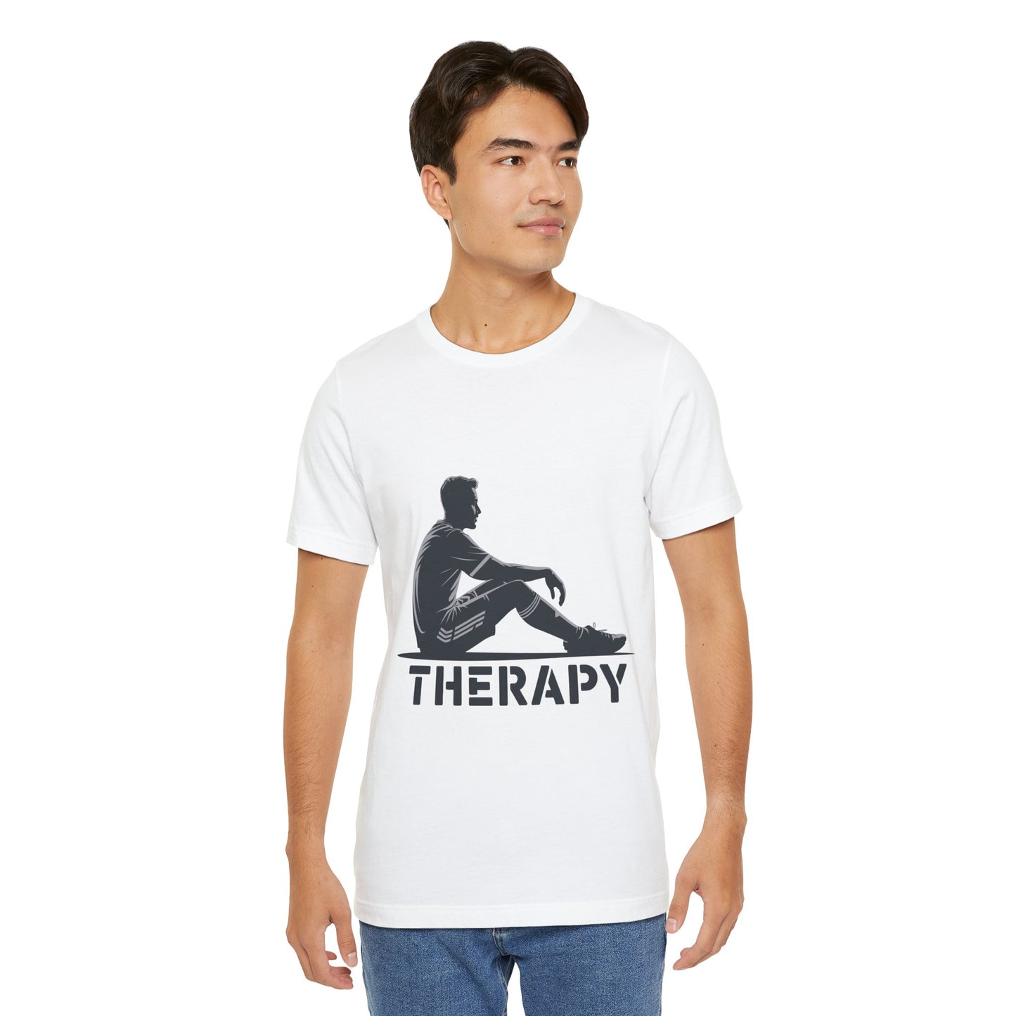 Therapy Silhouette Tee-Mental Health Awareness Graphic Unisex T-Shirt by Printify