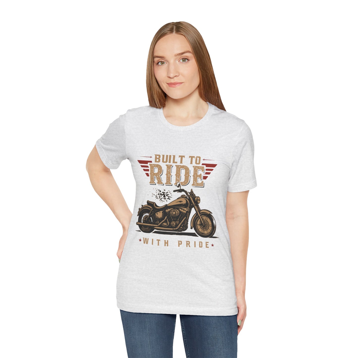 Built to Ride Motorcycle With Pride — Vintage Biker Unisex Shirt by Printify