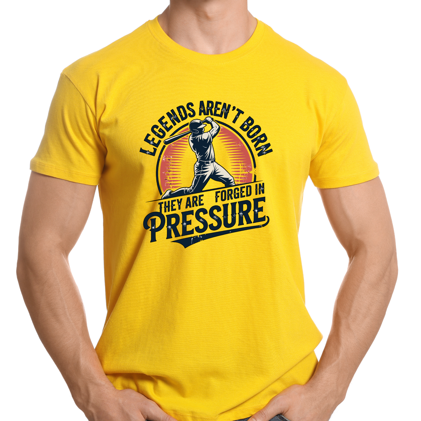 Legends Are Forged in Pressure Baseball T-Shirt | Motivational Sports Tee | Baseball Fan Gift