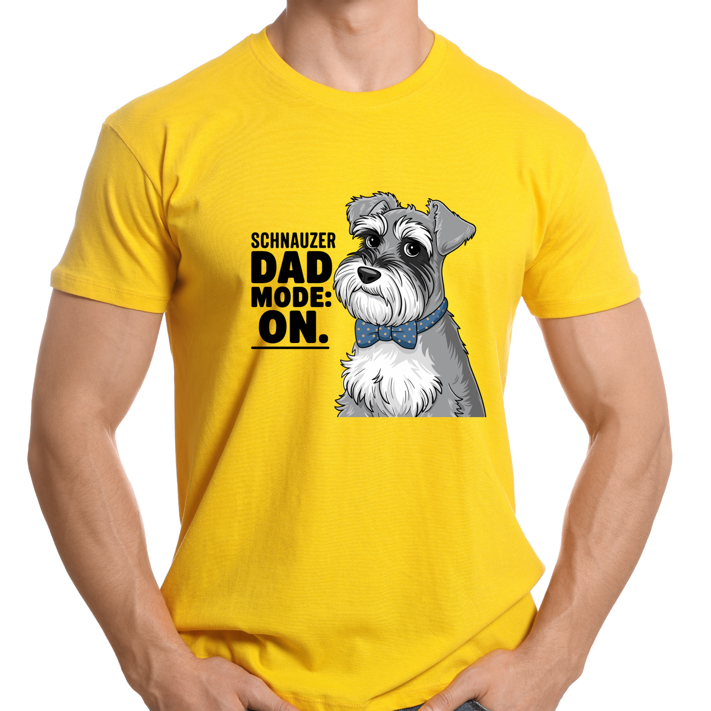 Schnauzer Dad Mode On T-Shirt | Schnauzer Dad Shirt | Funny Miniature Schnauzer Lover Gift Tee by Ortrends