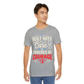 T-Shirt-"Built With Care, Powered By Courage" Inspirational Unisex T-shirt by Printify