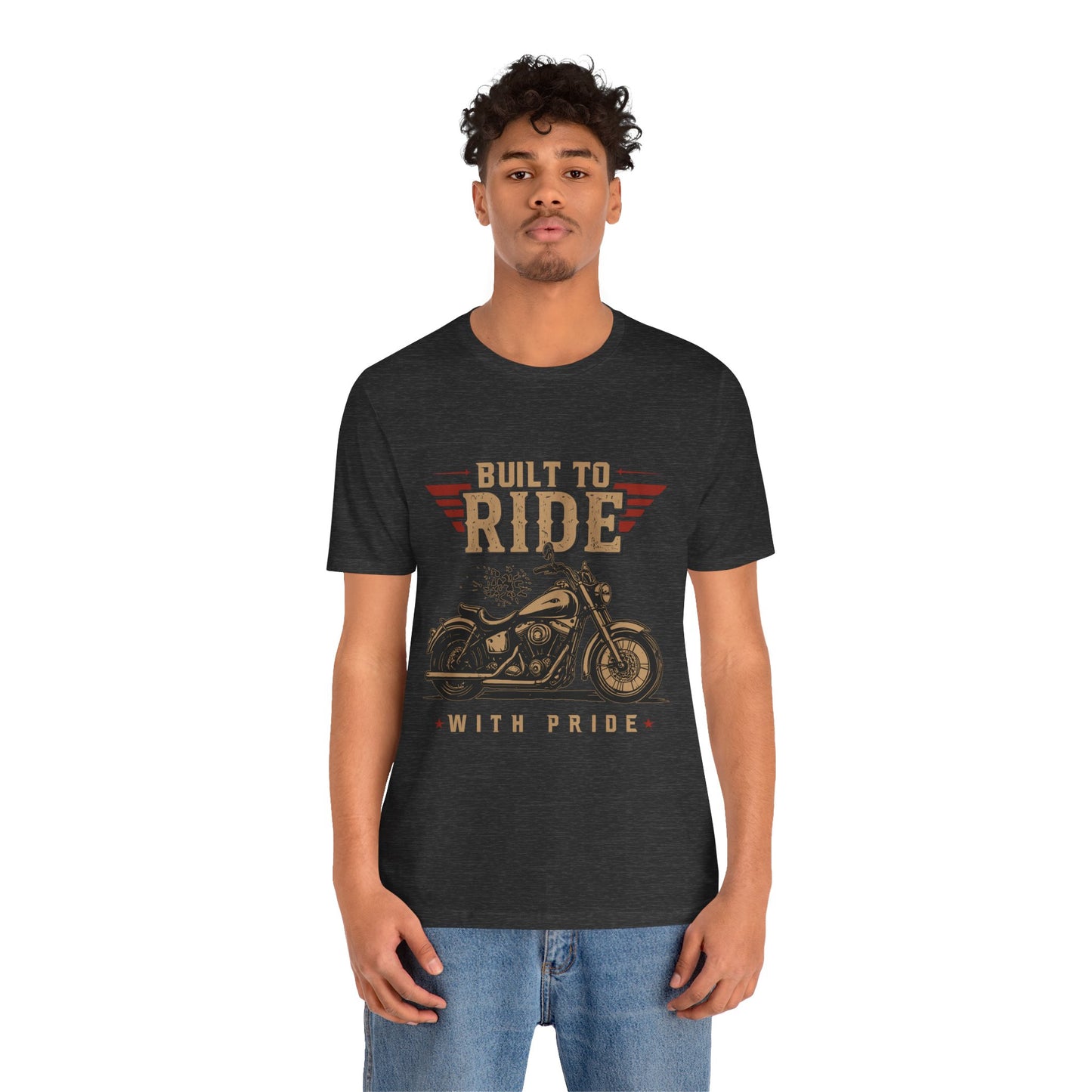 Built to Ride Motorcycle With Pride — Vintage Biker Unisex Shirt by Printify