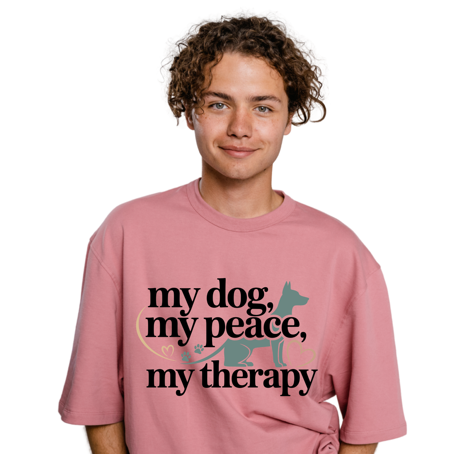 My Dog My Peace My Therapy T-Shirt  Cute Dog Mom Shirt  Pet Lover Gift