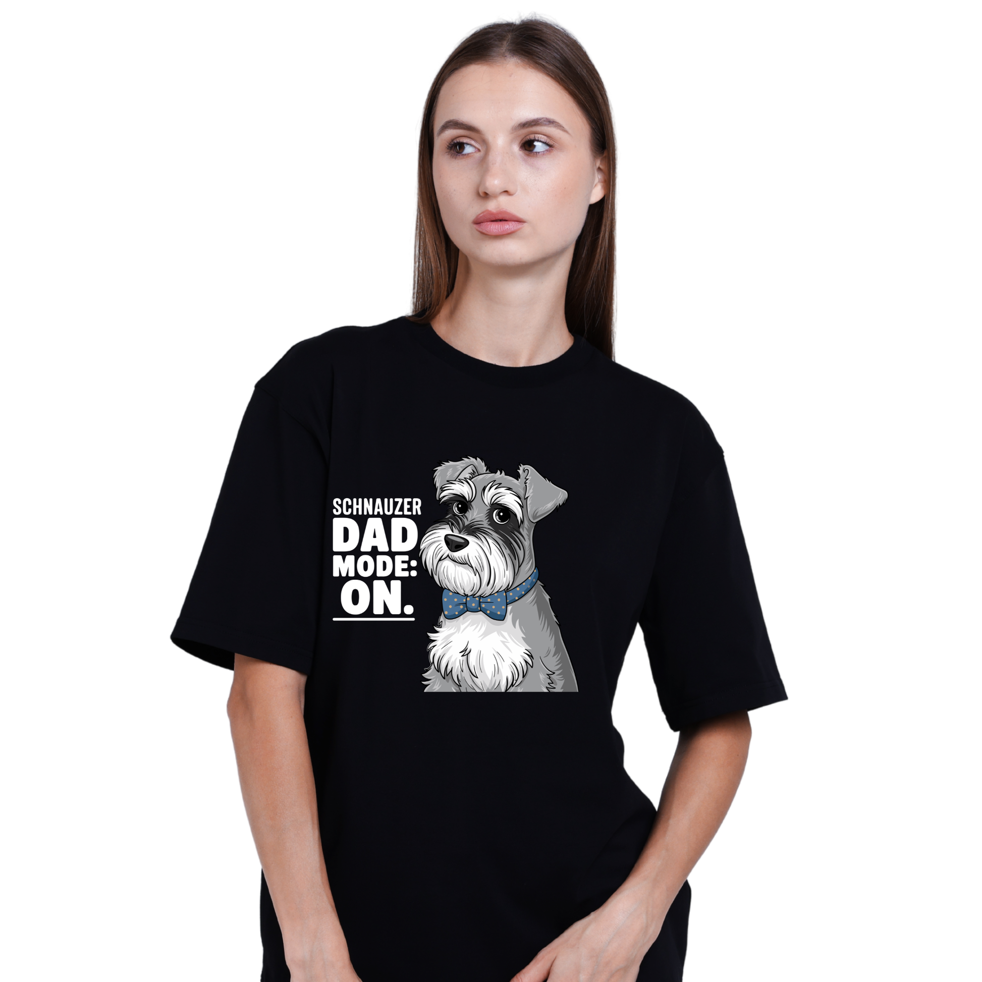 Schnauzer Dad Mode On T-Shirt | Schnauzer Dad Shirt | Funny Miniature Schnauzer Lover Gift Tee by Ortrends