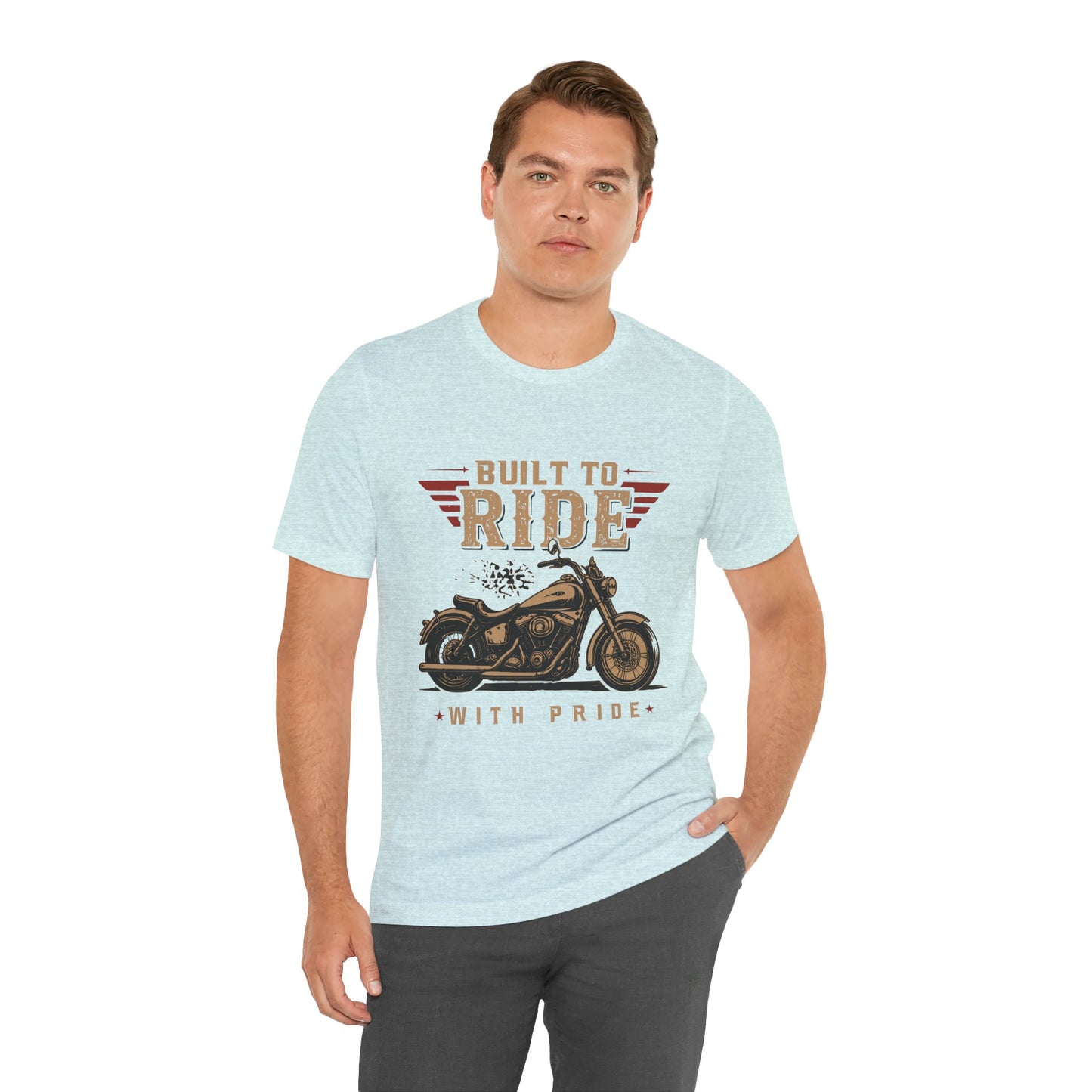 Built to Ride Motorcycle With Pride — Vintage Biker Unisex Shirt by Printify