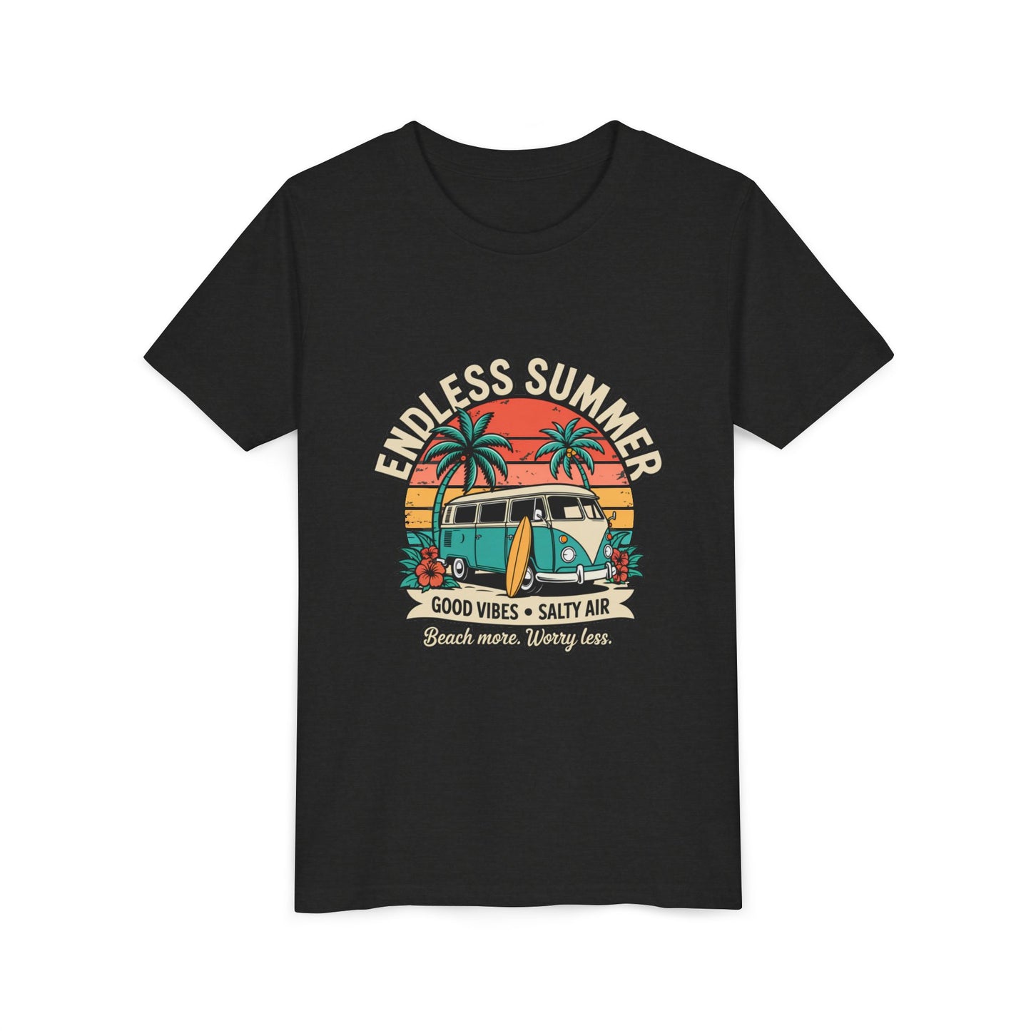 Youth Tee - "Endless Summer" Retro Van Beach Unisex T-Shirt by Printify