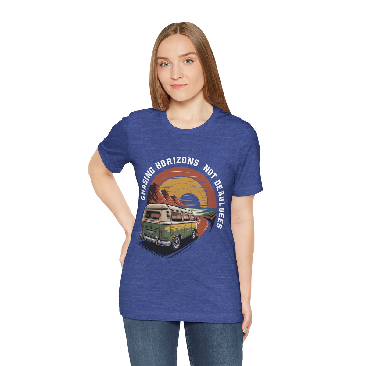 Chasing Horizons Vintage Camper Tee-Retro Van Unisex T-Shirt by Printify
