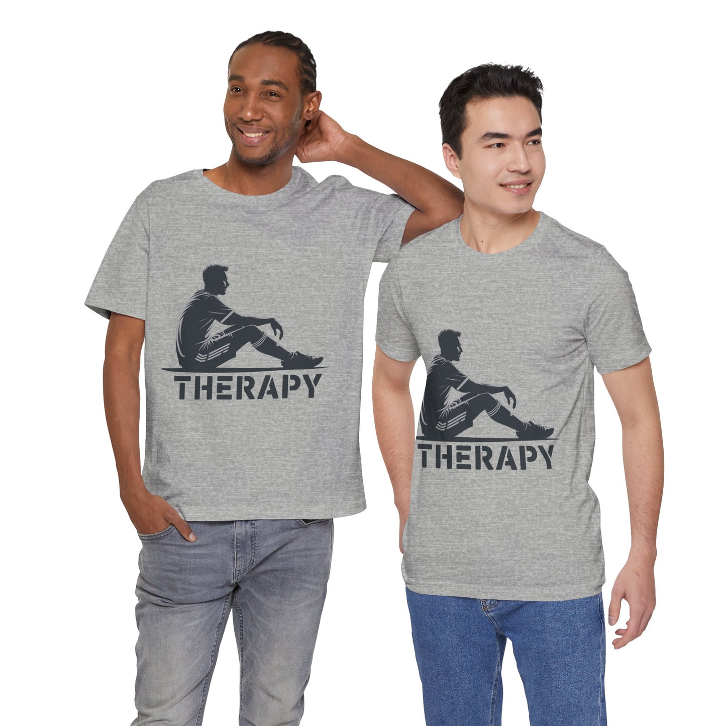 Therapy Silhouette Tee-Mental Health Awareness Graphic Unisex T-Shirt by Printify