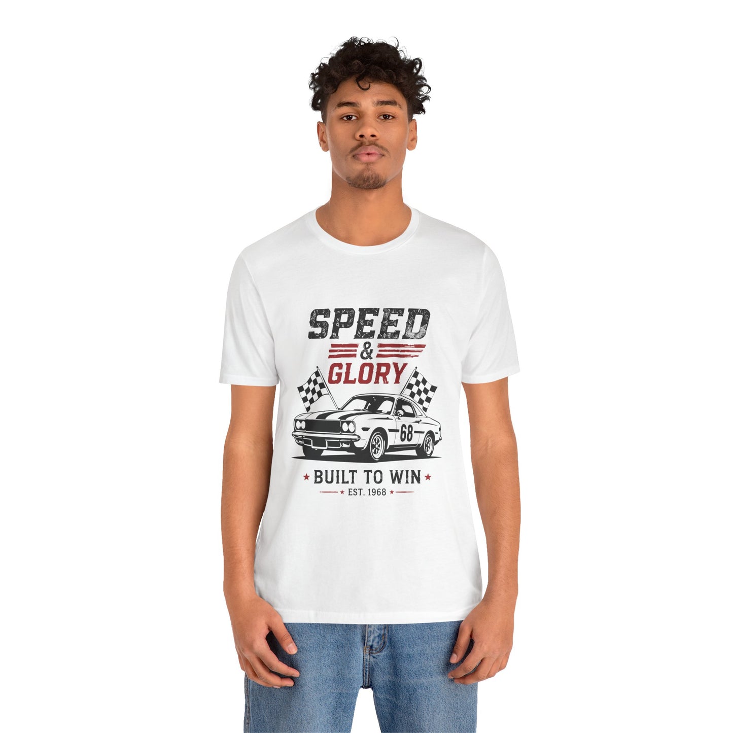 Speed & Glory Racing Tee — "Built to Win" Vintage Car Unisex T-Shirt by Printify