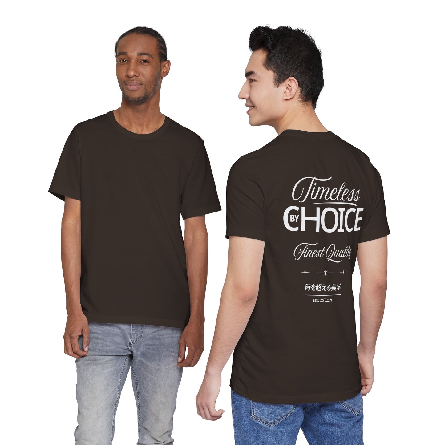 Timeless by Choice Vintage-Style Graphic Tee-"Timeless by Choice" Back Print Unisex T-Shirt by Printify
