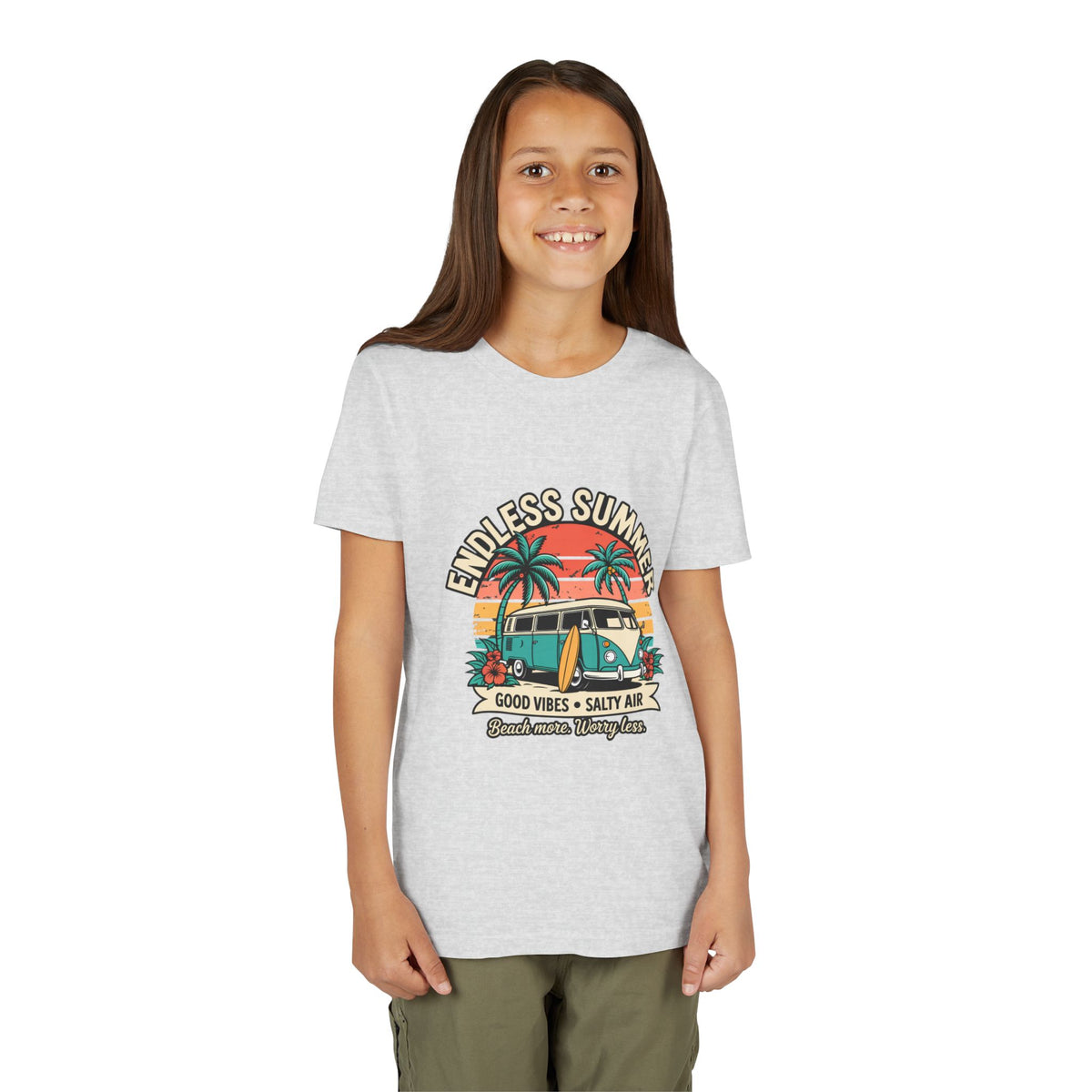 Youth Tee - "Endless Summer" Retro Van Beach Unisex T-Shirt by Printify