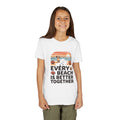 Youth Tee-“Every Beach Is Better Together” Dog Beach Graphic Unisex T-Shirt by Printify
