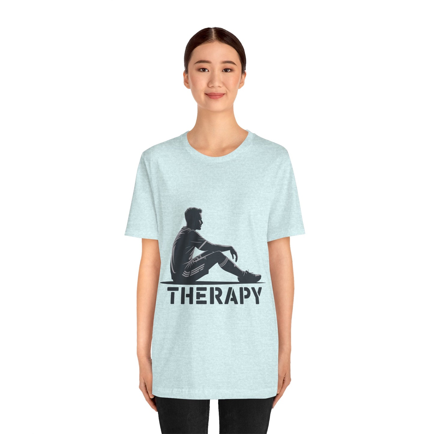 Therapy Silhouette Tee-Mental Health Awareness Graphic Unisex T-Shirt by Printify