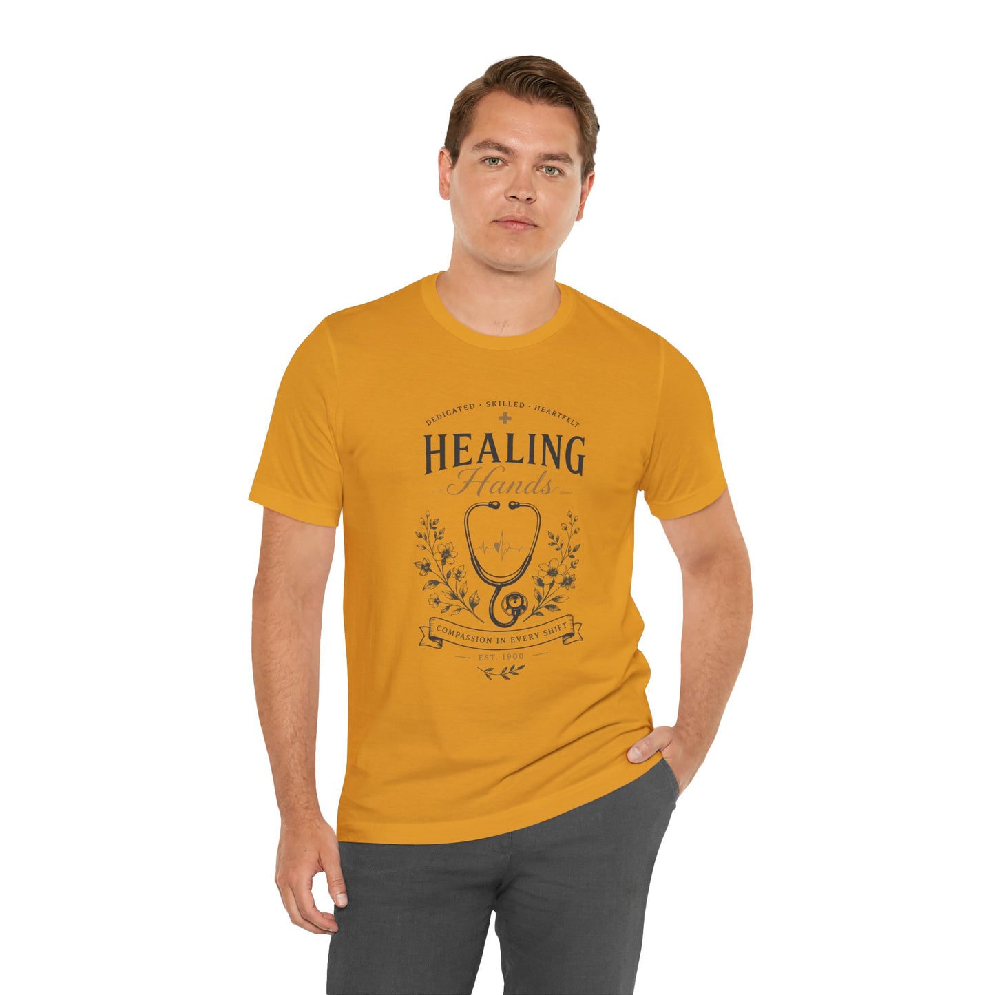 Healing Hands T-Shirt-Compassionate Care Nurse Unisex T-Shirt by Printify