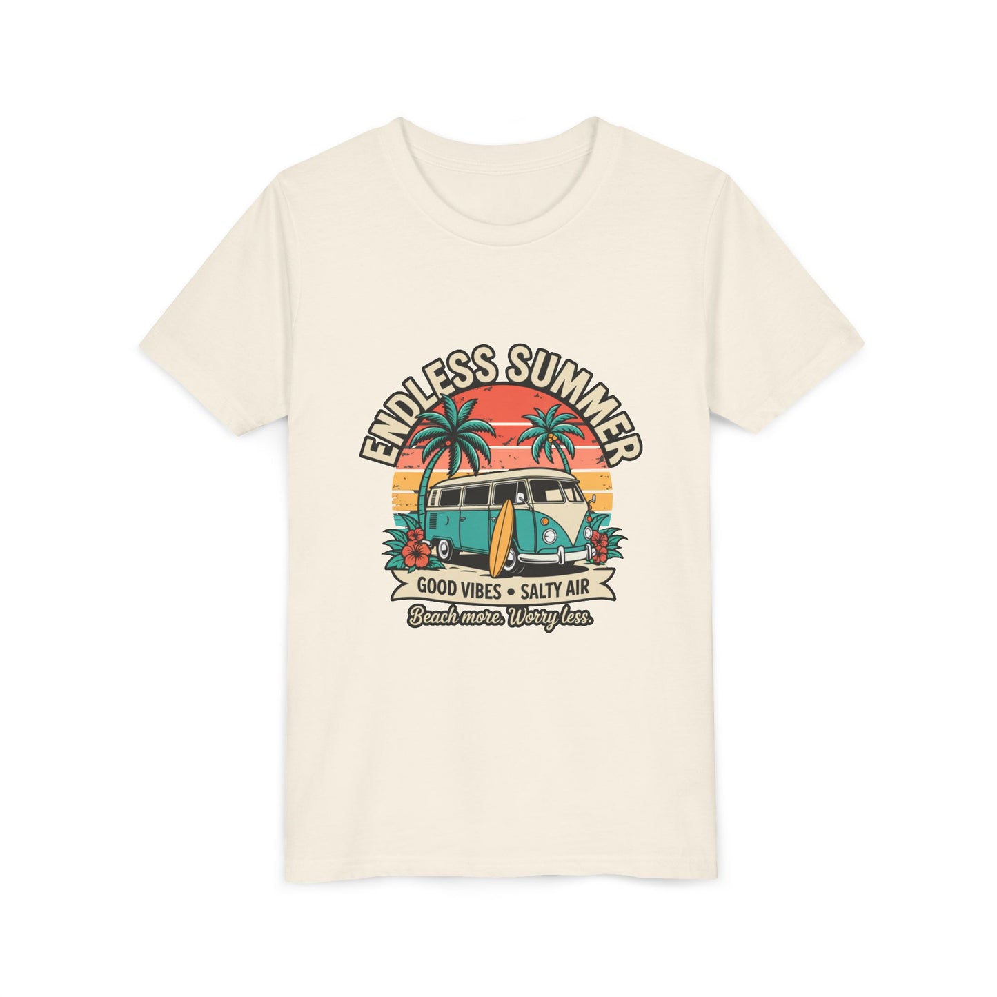 Youth Tee - "Endless Summer" Retro Van Beach Unisex T-Shirt by Printify
