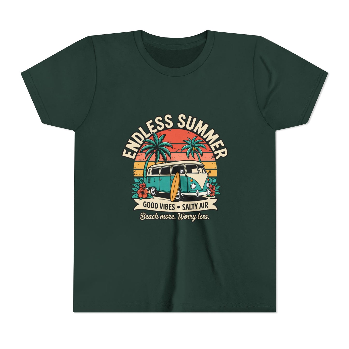 Youth Tee - "Endless Summer" Retro Van Beach Unisex T-Shirt by Printify